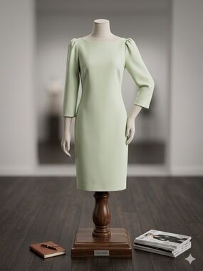 NWT Calvin Klein Light Sage Boatneck Midi Dress